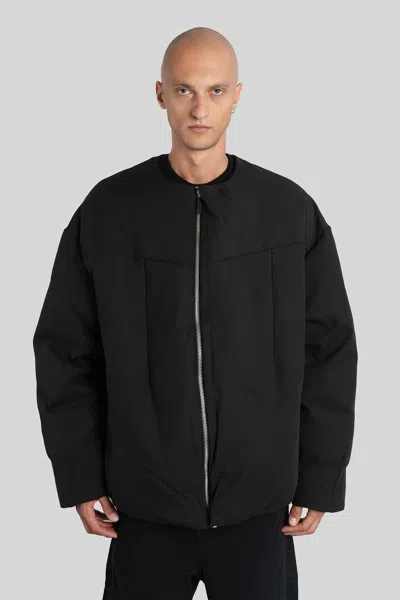 Entire Studios Collarless Padded Jacket In Black