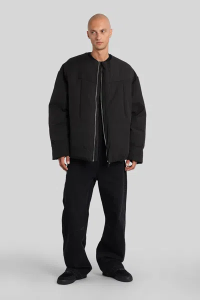 Entire Studios Collarless Padded Jacket In Black