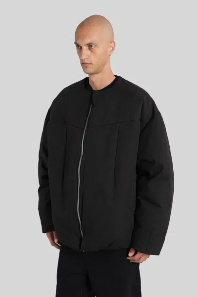 Entire Studios Collarless Padded Jacket In Black