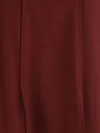 Crida Milano Bordeaux Wool Midi Skirt In Burgundy