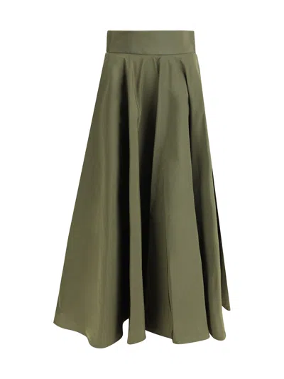 Sara Roka Circle Midi Skirt In Green