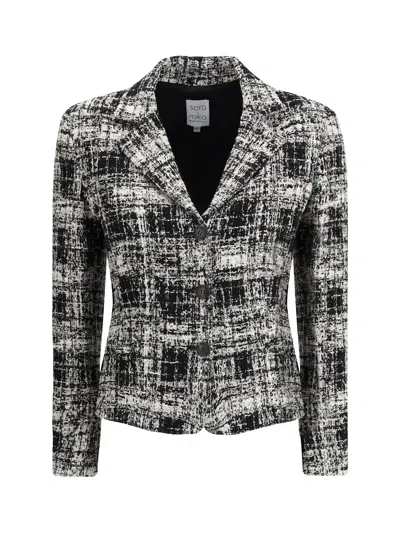 Sara Roka Tweed Jacket In Black