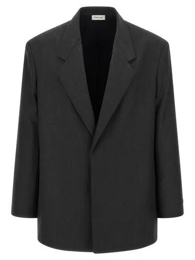 Fear Of God Tailored Single Button Blazer With Notched Lapel In Gray