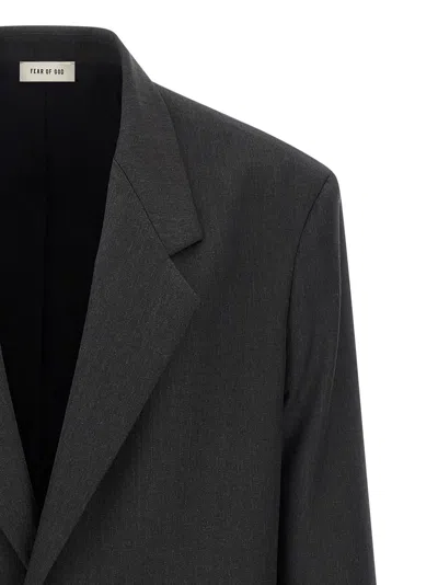 Fear Of God Tailored Single Button Blazer With Notched Lapel In Gray