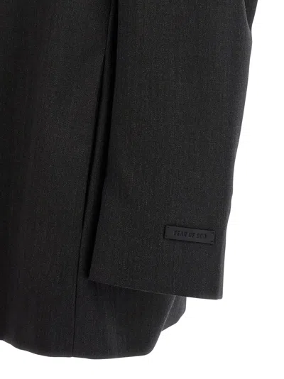 Fear Of God Tailored Single Button Blazer With Notched Lapel In Gray