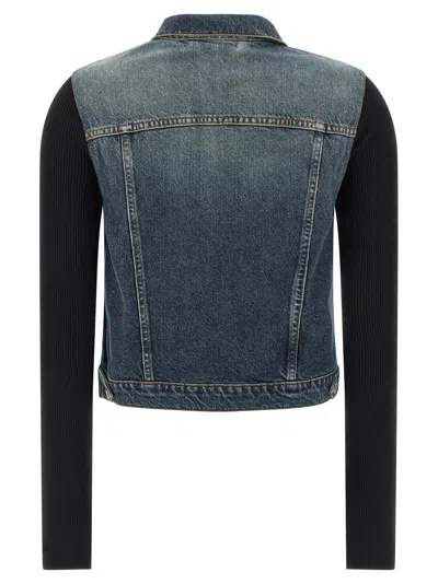 Coperni Hybrid Denim And Knit Jacket In Black