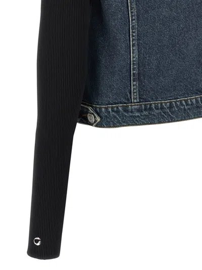 Coperni Hybrid Denim And Knit Jacket In Black