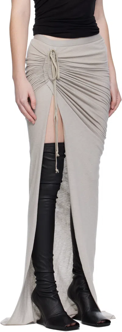 Rick Owens Off-white Concordians Edfu Maxi Skirt In Gray