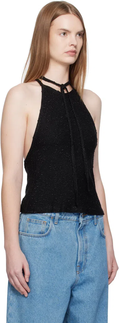 Christopher Esber Metallic Knit Imber Top In Black