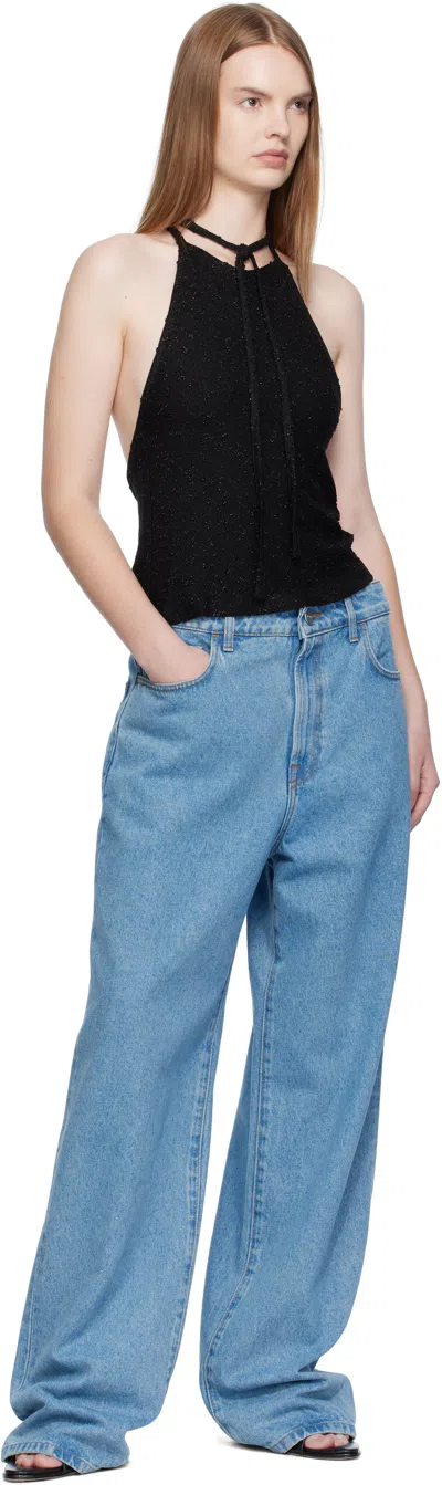 Christopher Esber Metallic Knit Imber Top In Black