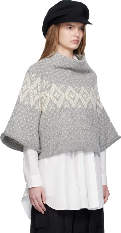 Y's Gray Raglan Sleeve Sweater In Gray