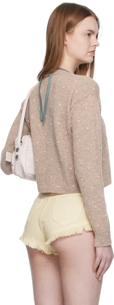 Ashley Williams Beige Molly Knit Sweater In Brown