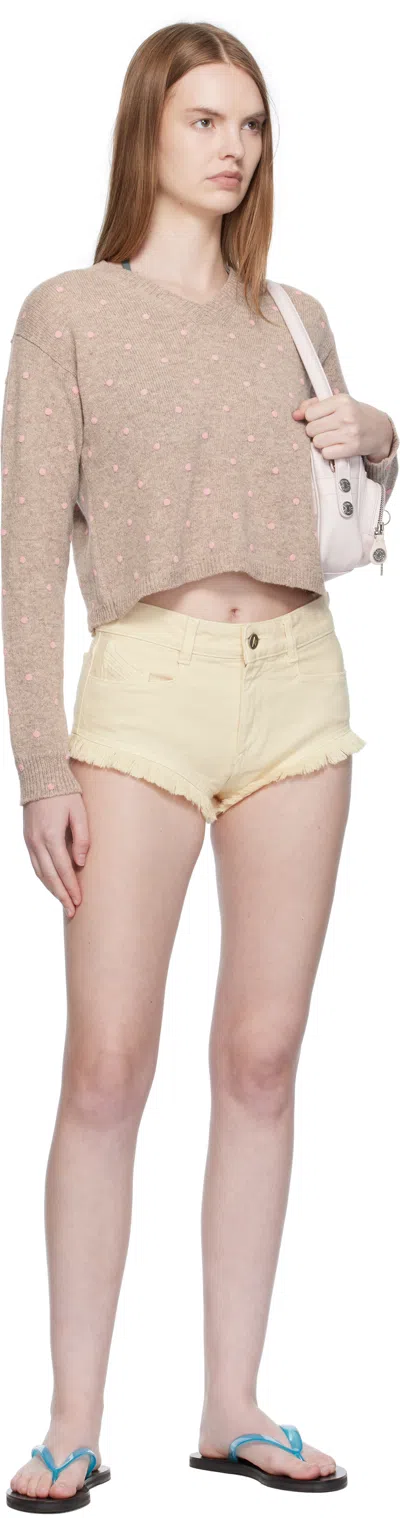 Ashley Williams Beige Molly Knit Sweater In Brown