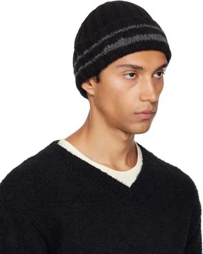 Mfpen Court Ribbed Wool Beanie In Black