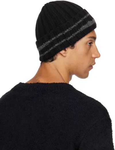 Mfpen Court Ribbed Wool Beanie In Black