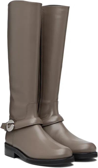 Coperni Cavalier Leather Knee-high Boots In Brown