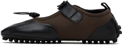 Cecilie Bahnsen Flower-embellished Mary Jane Sneakers In Brown