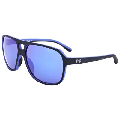 Under Armour Men's 61 Mm Blue Sunglasses In Black