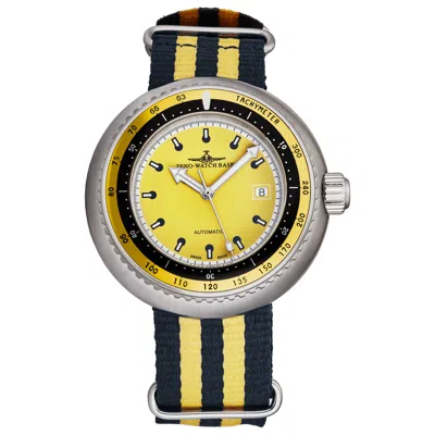 Zeno Deep Diver Automatic Yellow Dial Men's Watch 500-2824-i9 In Black