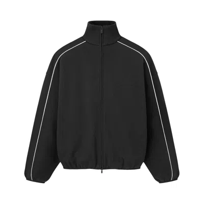 Pre-owned Essentials Fear Of God  Modern Track Jacket With Piping 'jet Black/cloud White' | Men's Size S