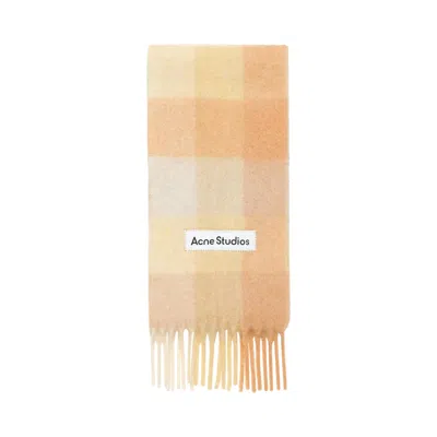 Pre-owned Acne Studios Mohair Checked Scarf 'peach/white/beige' | Pink | Men's Size Onesize