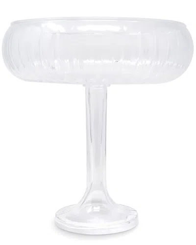 Vivience Linear Footed Bowl In White