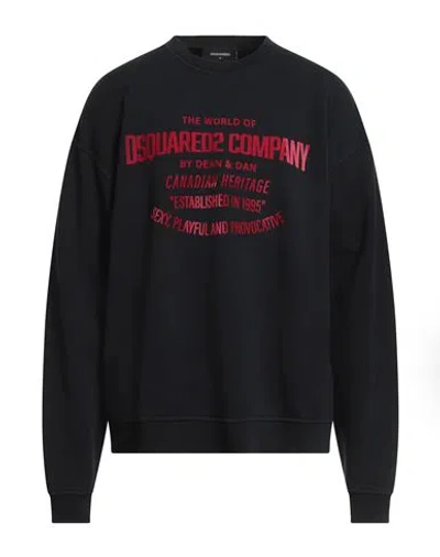 Dsquared2 Man Sweatshirt Black Size L Cotton In Black
