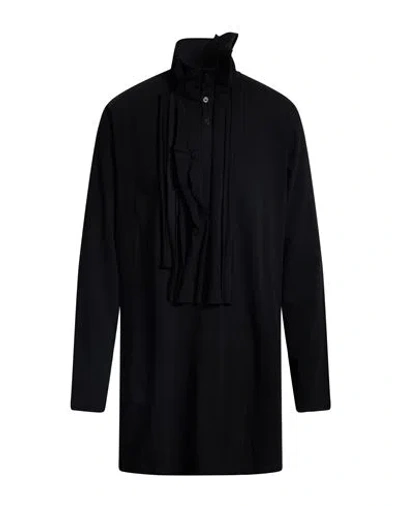 Yohji Yamamoto Man T-shirt Black Size 3 Cotton, Wool In Black