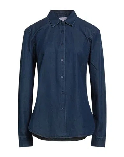 Orlebar Brown Woman Denim Shirt Blue Size 12 Cotton