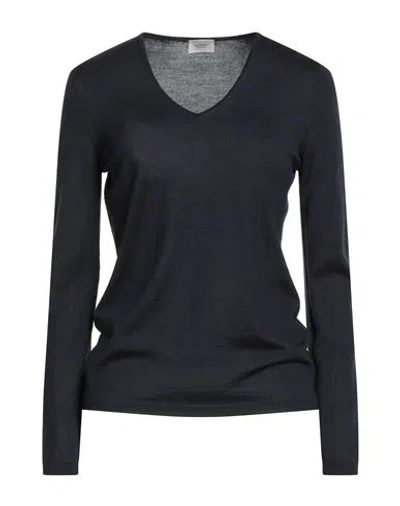 Agnona Woman Sweater Midnight Blue Size Xl Cashmere, Wool, Silk In Black