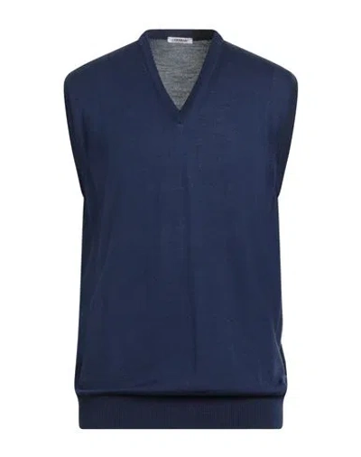 Gioferrari Man Sweater Navy Size 48 Merino Wool In Blue
