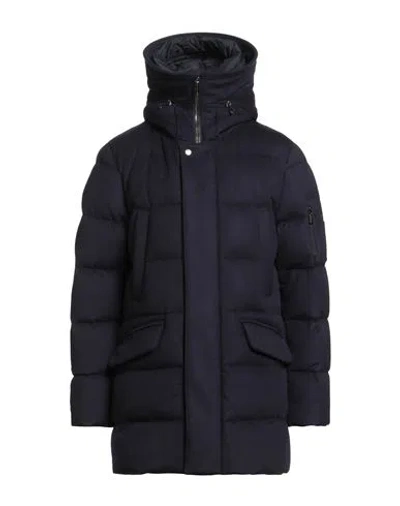 Moorer Man Puffer Navy Size 48 Wool, Cashmere, Polyurethane, Polyamide In Blue