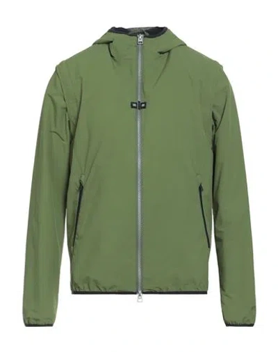 Herno Man Jacket Green Size 40 Polyester In Animal Print