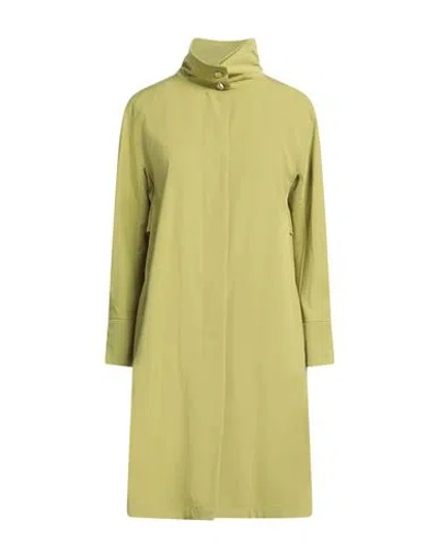 Herno Woman Overcoat & Trench Coat Lime Green Size 8 Polyester, Cotton In Green