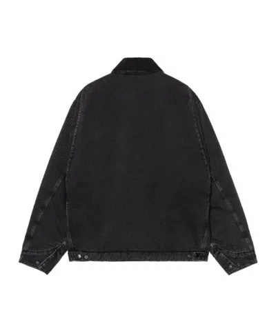 Carhartt Structured Black Cotton Jacket With Classic Collar In Multi