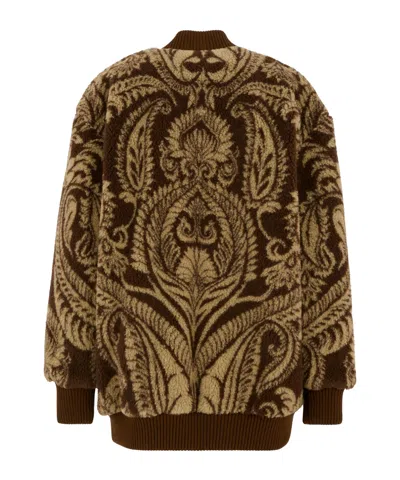 Etro Zipper Jacket In Brown