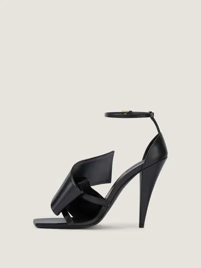 Givenchy Sliced Square Heeled Sandals In Leather In Black