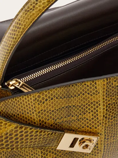 Ferragamo Hug Soft Bicolor Shoulder Bag In Brown