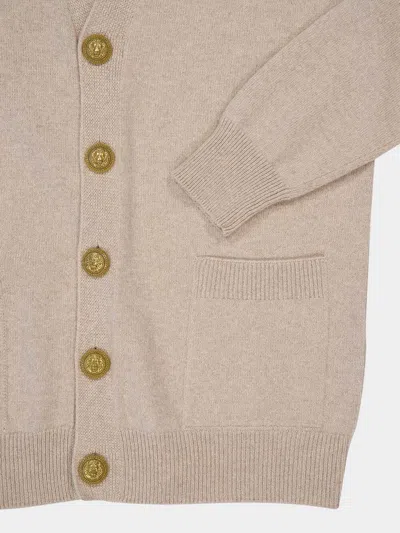 Balmain Beige Eco-cashmere Cardigan In Neutral
