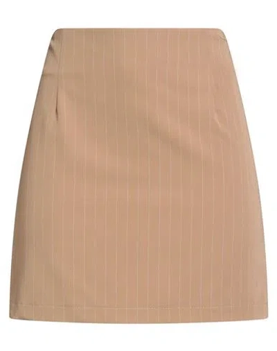 Tensione In Woman Mini Skirt Beige Size M Polyester, Viscose, Elastane In Neutral