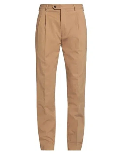 Moorer Man Pants Camel Size 42 Cotton, Wool, Elastane In Brown