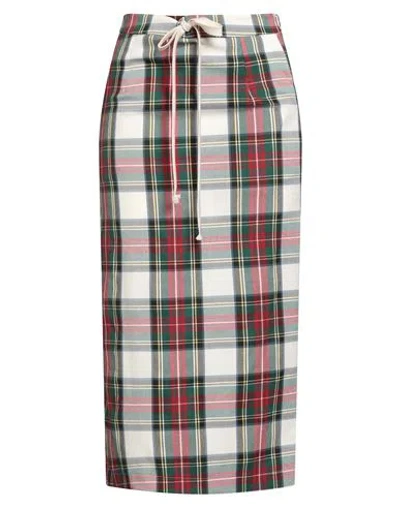 Tensione In Woman Midi Skirt Green Size M Polyester, Viscose, Elastane In Multi