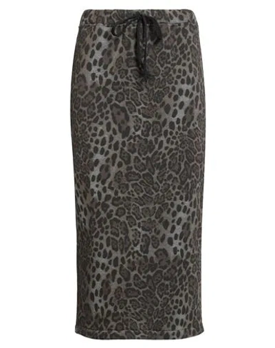 Tensione In Woman Midi Skirt Grey Size M Cotton, Polyester In Gray