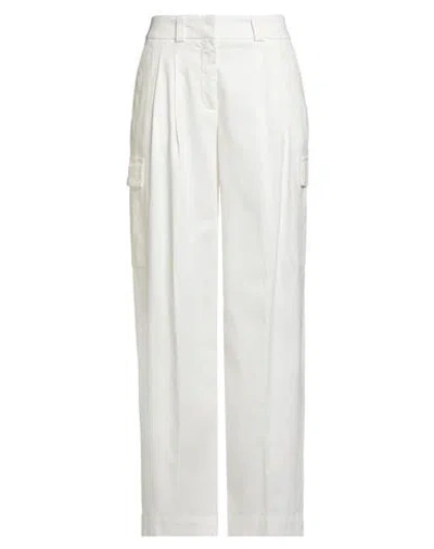 Peserico Woman Pants White Size 6 Cotton, Tencel, Silk, Elastane In White
