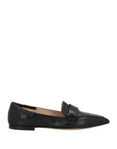 Pomme D'or Grace Pointed Leather Loafers In Black