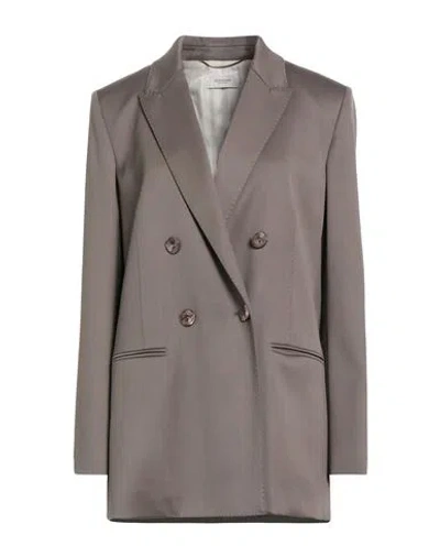 Agnona Woman Blazer Khaki Size 8 Wool, Viscose, Elastane In Brown