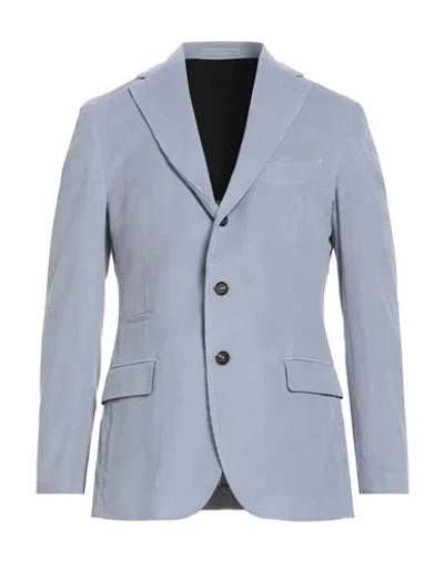 Eleventy Platinum Man Blazer Sky Blue Size 42 Cotton, Cashmere, Elastane In Blue