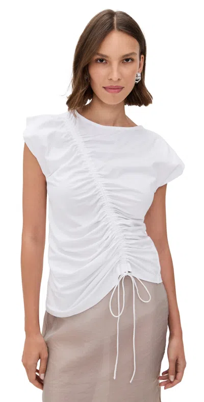 Merlette Reverie Jersey Cap Sleeve Top In White