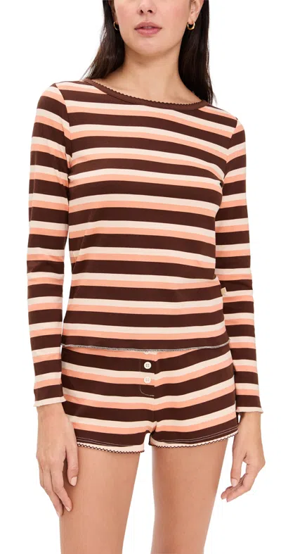 Cozyland By Morgan Lane Ellie Shortie Pajama Set Pumpkin Spice In Multi