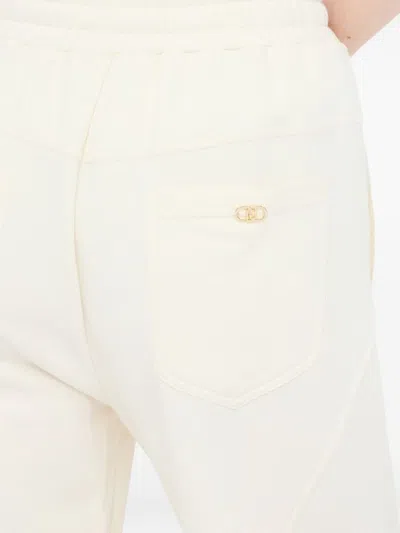 Liu •jo Side-seam Detail Drawstring Trousers In Neutral